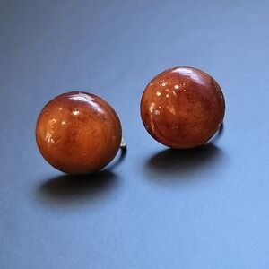 1960s Wooden Screwback Earrings